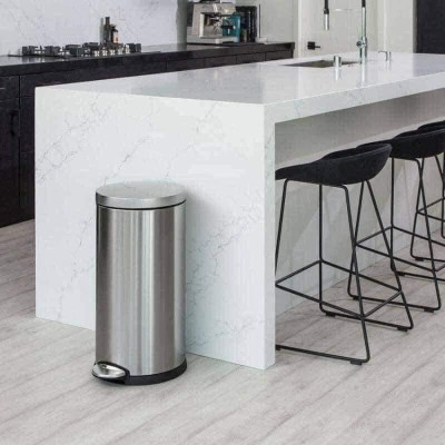 Thùng rác 30L SimpleHuman trụ tròn Hàng chính hãng