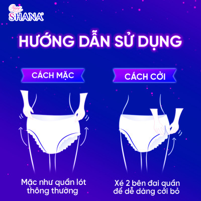 Combo 20 gói Băng Vệ Sinh Quần Peppy Shana Ngày Đêm Siêu Thấm, Freesize, Chống Tràn Tối Đa, Tiết Kiệm (40 miếng)