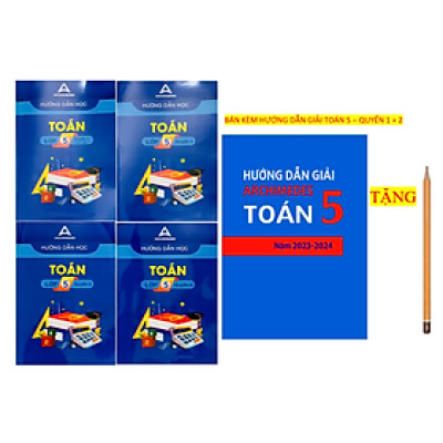 Sách - Combo Hướng dẫn học toán + hướng dẫn giải chi tiết toán lớp 5 ( mới nhất )