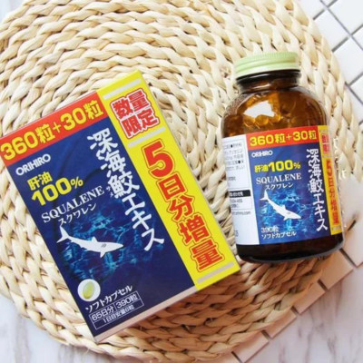 Viên Uống Sụn Vi Cá Mập Orihiro Squalene 360 Viên Nhật Bản, Viên Dầu Gan Cá Mập Hỗ Trợ Xương Khớp