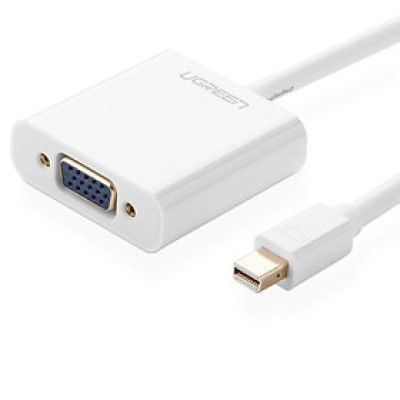 Cáp chuyển đổi Mini DP sang VGA 1920x1080 60Ghz Màu Trắng ABS Ugreen 113GK10458MD Hàng chính hãng