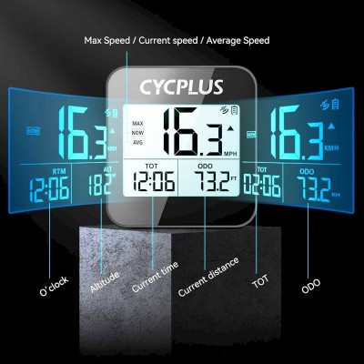 Đồng Hồ Tốc Độ Xe Đạp Cycplus G1 GPS Speedometer LCD 2.0" FSTN Auto Backlight IPX6 Chống Nước Chống Trầy Xước