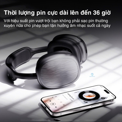 Headphone tai nghe bluetooth không dây chụp tai Rockspace O5 có mic hàng chính hãng BH 1 năm
