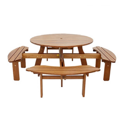 Bộ Bàn Tròn Bengkulu 8 Chỗ IBIE NT3030 (117 x 117 x 74 cm) - Nâu