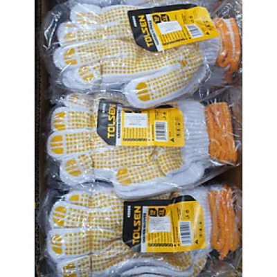 BỘ 12 BAO TAY VẢI CHẤM CAO SU 700g TOLSEN 45006 - HÀNG CHÍNH HÃNG