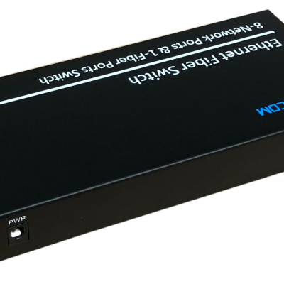 Bộ chuyển đổi quang điện  POE 8xJ45 10/100M kèm cổng  SC 1 sợi GNETCOM GNC-6108FE-25B - Hàng Chính hãng