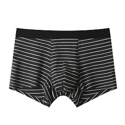 Quần lót nam boxer mềm mịn, sịp đùi nam cao cấp màu sọc trơn lưng thun cạp to co giãn tốt QLB7002