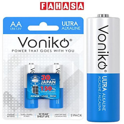Vỉ 2 Pin Kiềm AA Alkaline - Voniko