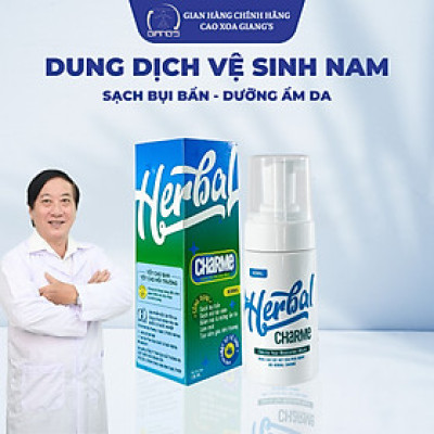 HERBAL CHARME (NORMAL) Dung Dịch Vệ Sinh Nam Giới Khử Mùi Công Nghệ Mới, Giúp Tạo Bọt Làm Sạch Sâu, Ngăn Ngừa Nấm Ngứa, Hương Thơm Nam Tính Chai 100ml