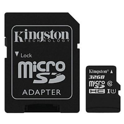 Thẻ Nhớ Micro SDHC Kingston 32GB Class 10 (Có Adapter) - Hàng Chính Hãng