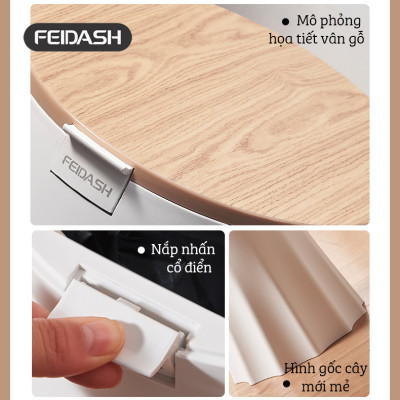 Thùng Rác Gia Đình Hình Gốc Cây Nắp Vân Gỗ Dễ Thương FEIDASH TG3700 - Thiết kế độc đáo mới lạ tạo điểm nhấn cho không gian gia đình bạn - Đáy thùng rác to giúp đứng vững chãi không lo bị đổ bởi lực tác động - Cấu tạo 2 lớp tháo rời dễ dàng vệ sinh hơn
