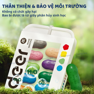 Màu sáp Lụa Hạt Đậu Pease Crayons Mideer, Bút Sáp Màu Hữu Cơ đồ chơi thủ công cho bé sáng tạo 2 3 4 5 6 Tuổi