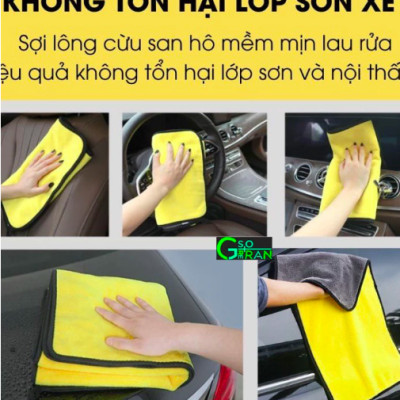 Khăn lau xe MICROFIBER mềm mịn siêu thấm hút chuyên lau ô tô, xe máy, spa