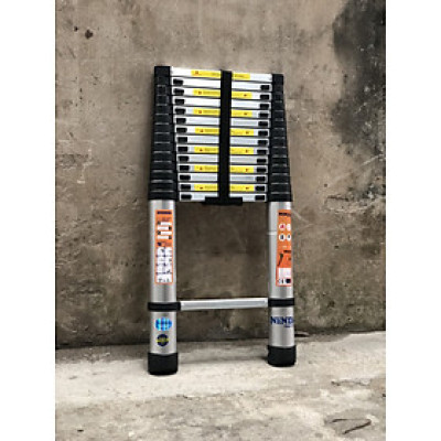 Thang nhôm rút gọn NiNDA ND38 cao 3m8 đen- Hàng chính hãng