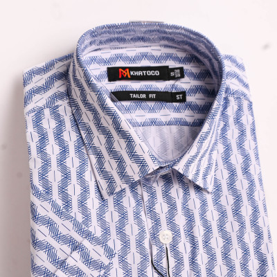 Áo sơ mi Khatoco nam tay ngắn Form tailor fit