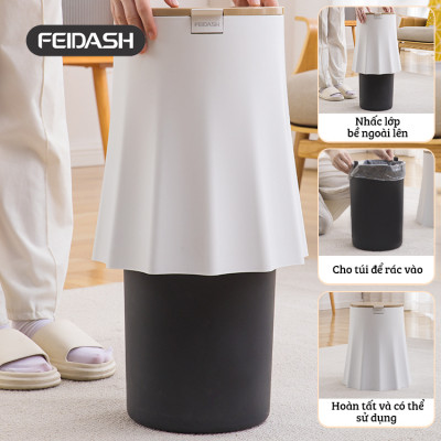 Thùng Rác Gia Đình Hình Gốc Cây Nắp Vân Gỗ Dễ Thương FEIDASH TG3700 - Thiết kế độc đáo mới lạ tạo điểm nhấn cho không gian gia đình bạn - Đáy thùng rác to giúp đứng vững chãi không lo bị đổ bởi lực tác động - Cấu tạo 2 lớp tháo rời dễ dàng vệ sinh hơn