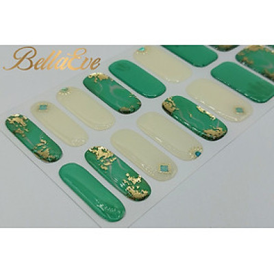 Set 34 Miếng Dán Móng Nhập Khẩu Hàn Quốc Silicon Không Keo Dán Bellaeve