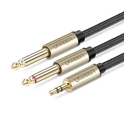 UGREEN 3.5Mm Trs Ra Dual 6.35Mm/6.5Mmts Audio Cáp 1M Av126-40790 - Hàng Chính Hãng