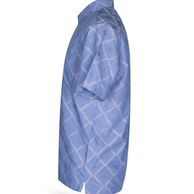 Áo sơ mi nam KHATOCO ngắn tay kẻ caro A1MN468T2-CNCR229-2411-N