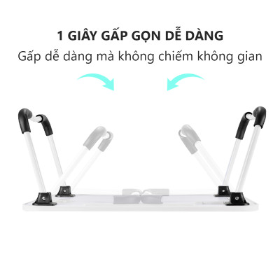 Bàn Học Gấp Gọn Có Khe Để Điện Thoại, Máy Tính Bảng, Khay Để Ly - Hàng Loại 1 (Giao ngẫu nhiên)