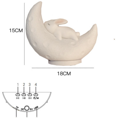 Đèn ngủ mặt trăng ,loa kết nối bluetooth, cổng USB cho chất lượng âm thanh sống động,nghe đài FM (Hàng nhập khẩu)