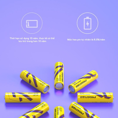 Vỉ 8 Pin Tiểu Pisen AA5 1.5V Super Heavy - Pisen LR6