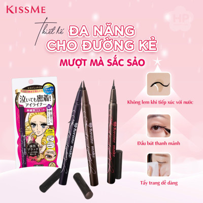 Bút Kẻ Mắt Nước Siêu Chống Trôi Nét Siêu Sắc Mãnh Kissme Heroine Make Smooth Liquid Eyeliner Super Keep (Màu Đen)