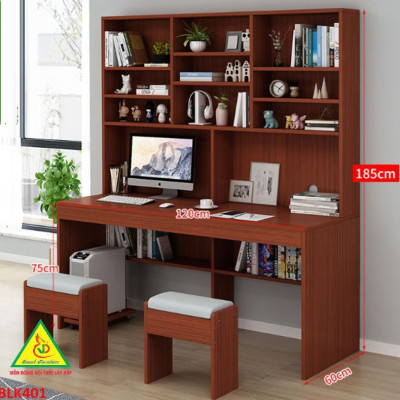 Bàn làm việc, bàn học  liền kệ gỗ MDF BLK401 - Nội thất lắp ráp Viễn Đông Adv