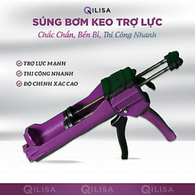 Súng Bơm Keo Chà Ron Qilisa 2 Thành Phần - Súng Bơm Keo Loại Thường Màu Tím