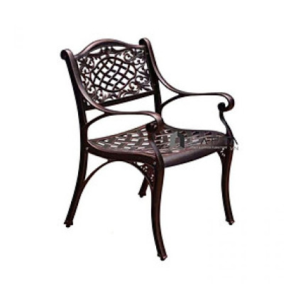 Ghế sân vườn nhôm đúc màu đồng CC2010-A Nội thất Capta Ghế café ban công ngồi ngoài trời nhôm đúc màu đồng có tay tựa Outdoor chair