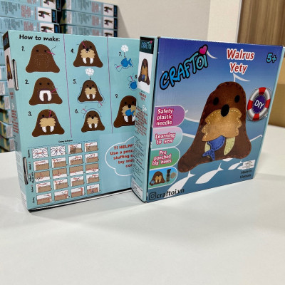 KIM NHỰA Bộ Thủ Công Trẻ Tự Làm Thú Bông 5+ WALRUS YETY Craftoi Felt Sewing toy prepunched holes plastic needle