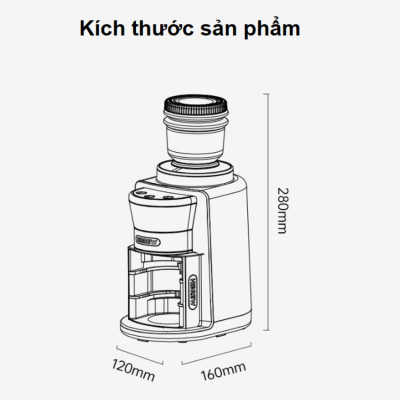 Máy xay hạt cà phê Espresso tự động tích hợp 31 chế độ xay thương hiệu Mỹ cao cấp HiBREW G3A - Hàng Nhập Khẩu