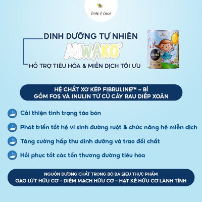 Sữa Hạt Miwako Vị Gạo Hộp 700g x 2 Hộp Nhập Khẩu Chính Hãng Malaysia, Sữa Thuần Chay Chuẩn USDA, Sữa Hạt Cao Cấp Cho Bé