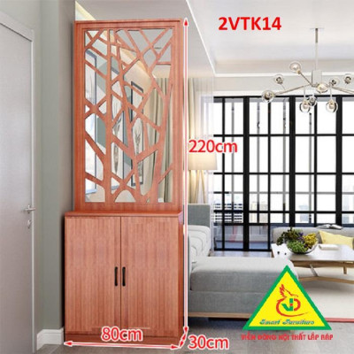 Tủ kệ trang trí kiêm vách ngăn phòng khách , nhà bếp 2VTK14 - Nội thất lắp ráp Viendong Adv