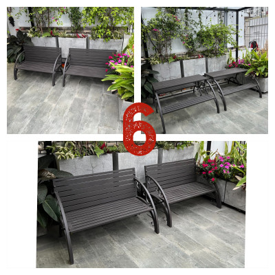 Ghế sân vườn thông minh Juno Sofa 1m2 mở thành bàn ghế đôi khung thép nhiều KT lựa chọn 1m2 1m5 2m