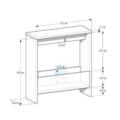 Kệ Gỗ Nhỏ Để Đầu Giường Phòng Ngủ, Sofa Phòng Khách SIB Decor KDG10
