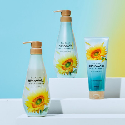 Combo Dầu Gội Và Dầu Xả Himawari Phục Hồi Tóc Khô Xơ Chẻ Ngọn Kracie Dear Beaute Himawari (Combo 2 Chai)