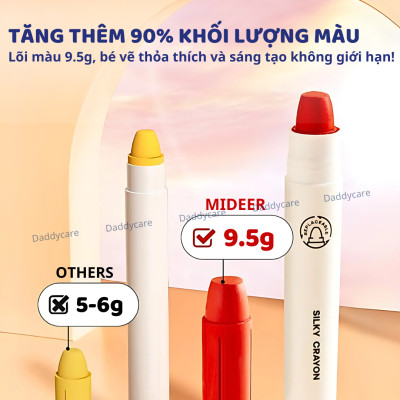 Bút màu sáp hữu cơ Mideer Silky Crayon kèm quai xách cho bé 12-24-36 màu