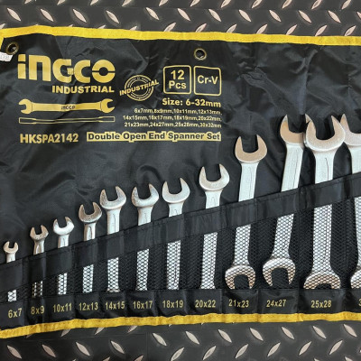 BỘ 12 CỜ LÊ 2 MIỆNG/2 VÒNG 6-32MM INGCO - HÀNG CHÍNH HÃNG