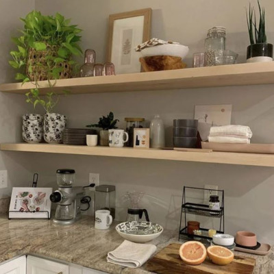 Bộ 2 Kệ Gỗ Treo Tường Kết Cấu Không Giá Đỡ Juno Sofa KT 120x20x2.5 cm