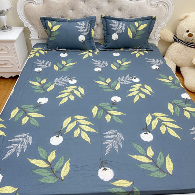 Ga giường chun cotton 100% bọc đệm tặng kèm 2 vỏ gối đầu