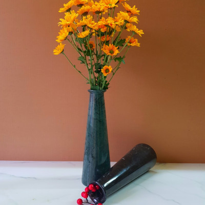 Bình hoa bằng đá tự nhiên BH29511 màu Xanh Ấn Độ độc đáo