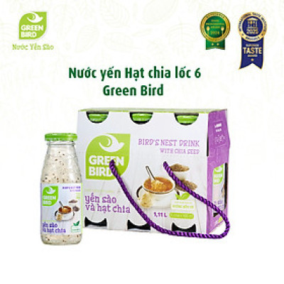 Nước Yến Và Hạt Chia Green Bird Thanh Mát Ngọt Nhẹ Chai 185ml