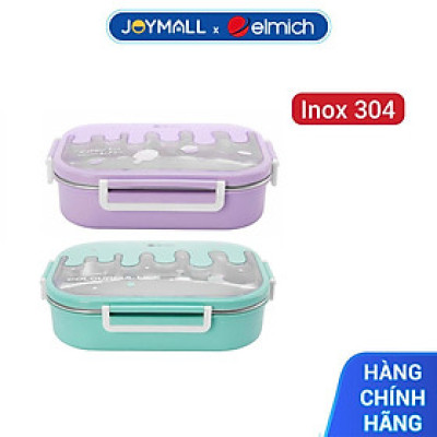 Hộp cơm trẻ em inox 304 Elmich Baby Care EL-0009N3 EL-0009N4, Hàng chính hãng, 650ml-1L, khay chia ngăn - JoyMall