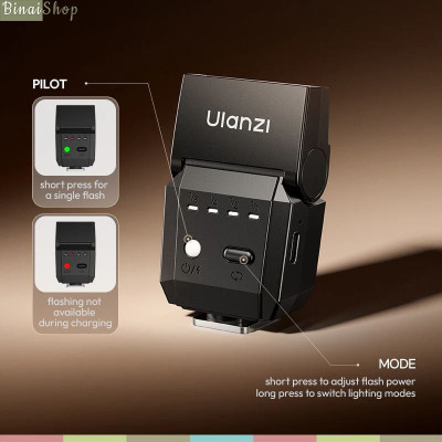 Ulanzi SL01 / SL02 / SL03 - Đèn Flash Mini GN08 Đế Gắn Hotshoe Dành Cho Máy Ảnh S.ony, C.anon, N.ikon, P.anasonic, O.lympus, F.ujifilm- Hàng chính hãng