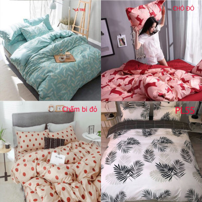Set Vỏ Chăn Ga Gối Cotton Poly Nhập Khẩu gồm ( 1 ga + 2 vỏ gối đầu+ 1 vỏ chăn ). Shop gửi màu ngẫu nhiên