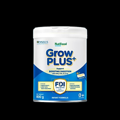 Sữa bột Nutifood Sweden GrowPLUS+ Tiêu Hóa (Xanh Nhạt) 0+ - Tiêu hóa khỏe, tăng cân (Lon 800g)