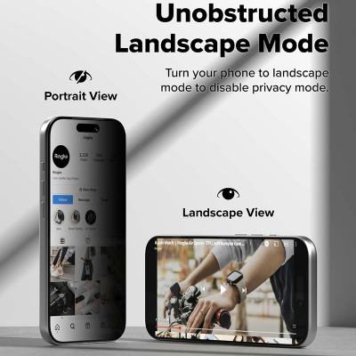 [Combo 2] Dán cường lực chống nhìn trộm cho iPhone 17 Pro Max / 17 Pro / 17 / Air RINGKE Easy Slide Privacy Tempered Glass - Hàng Chính Hãng
