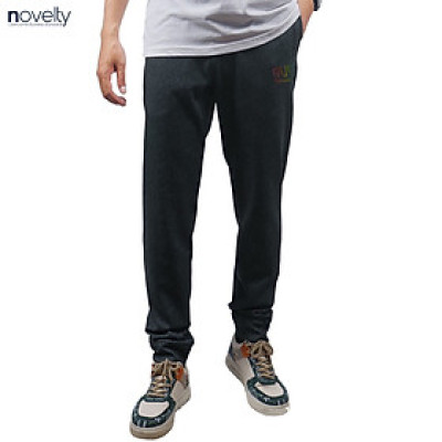 Quần jogger nam Novelty Regular fit họa tiết in phản quang Xám melange NQGMMDMT3R230832Q