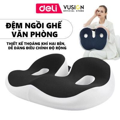 Đệm ghế ngồi văn phòng Deli thiết kế Thoáng Khí Chống Trĩ Chất Liệu Cao Su Non Giảm Ê Mỏi Điều Chỉnh Tư Thế Ngồi